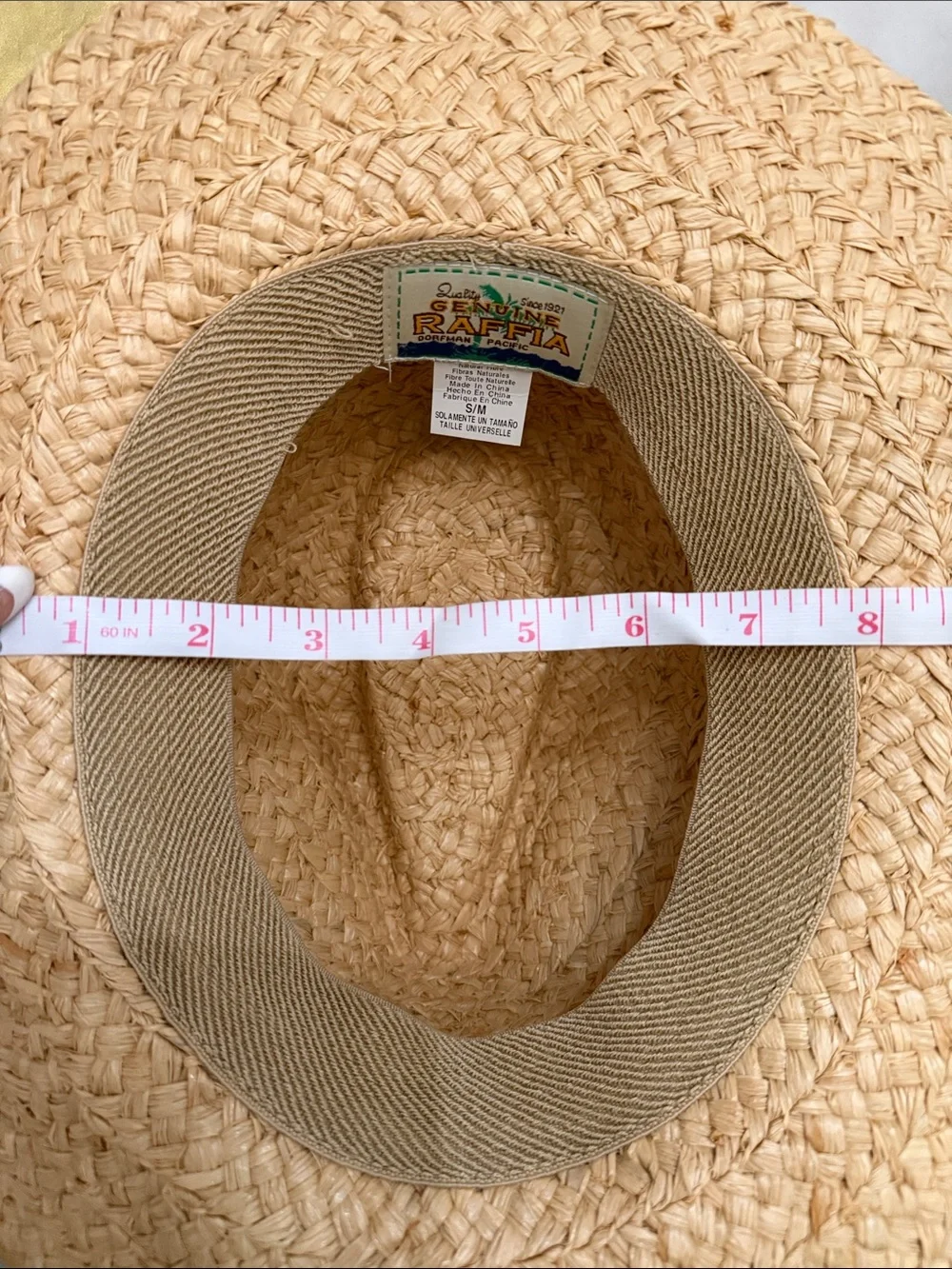 Natural Straw Fedora Hat with Light Tan Band